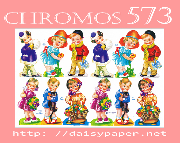 イギリス製 クロモス【DAISY】CHROMOS、chromos、England、レトロ、コラージュ、スクラップブッキング