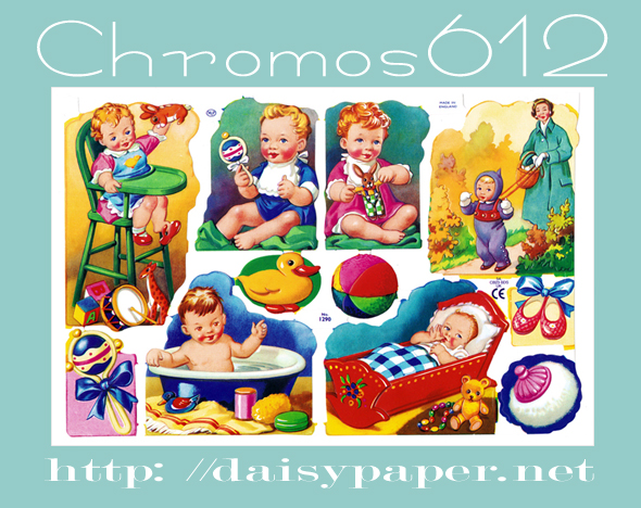 イギリス製 クロモス【DAISY】CHROMOS、chromos、England、レトロ、コラージュ、スクラップブッキング