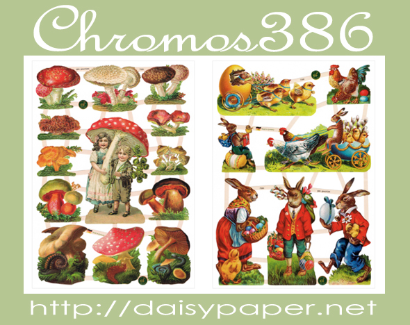 クロモス 386【DAISY】CHROMOS、ドイツ製、イギリス製、ベニテングタケ、きのこ、キノコ、うさぎ、イースター、ヒヨコ、イースターエッグ、イースターラビット、
