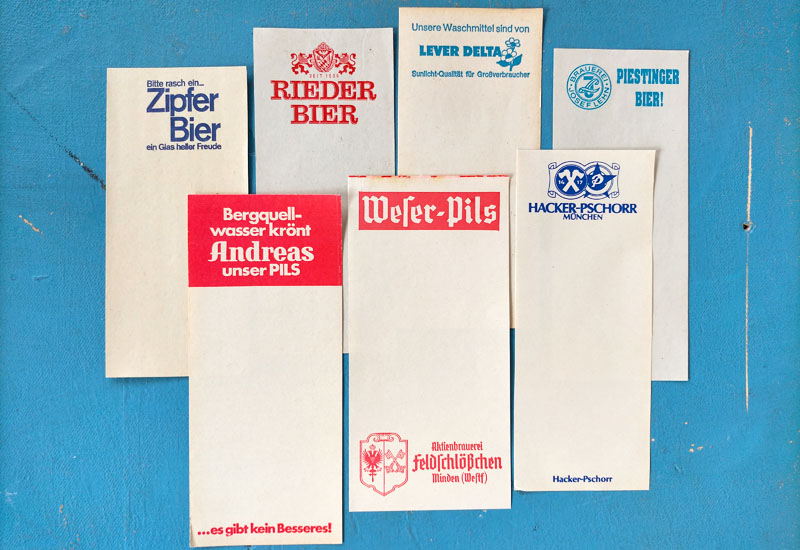Vintageドイツ ウェイターノート7枚セット【Germany】ヴィンテージ、紙物、味紙