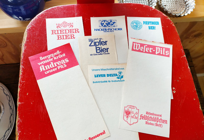 Vintageドイツ ウェイターノート7枚セット【Germany】ヴィンテージ、紙物、味紙