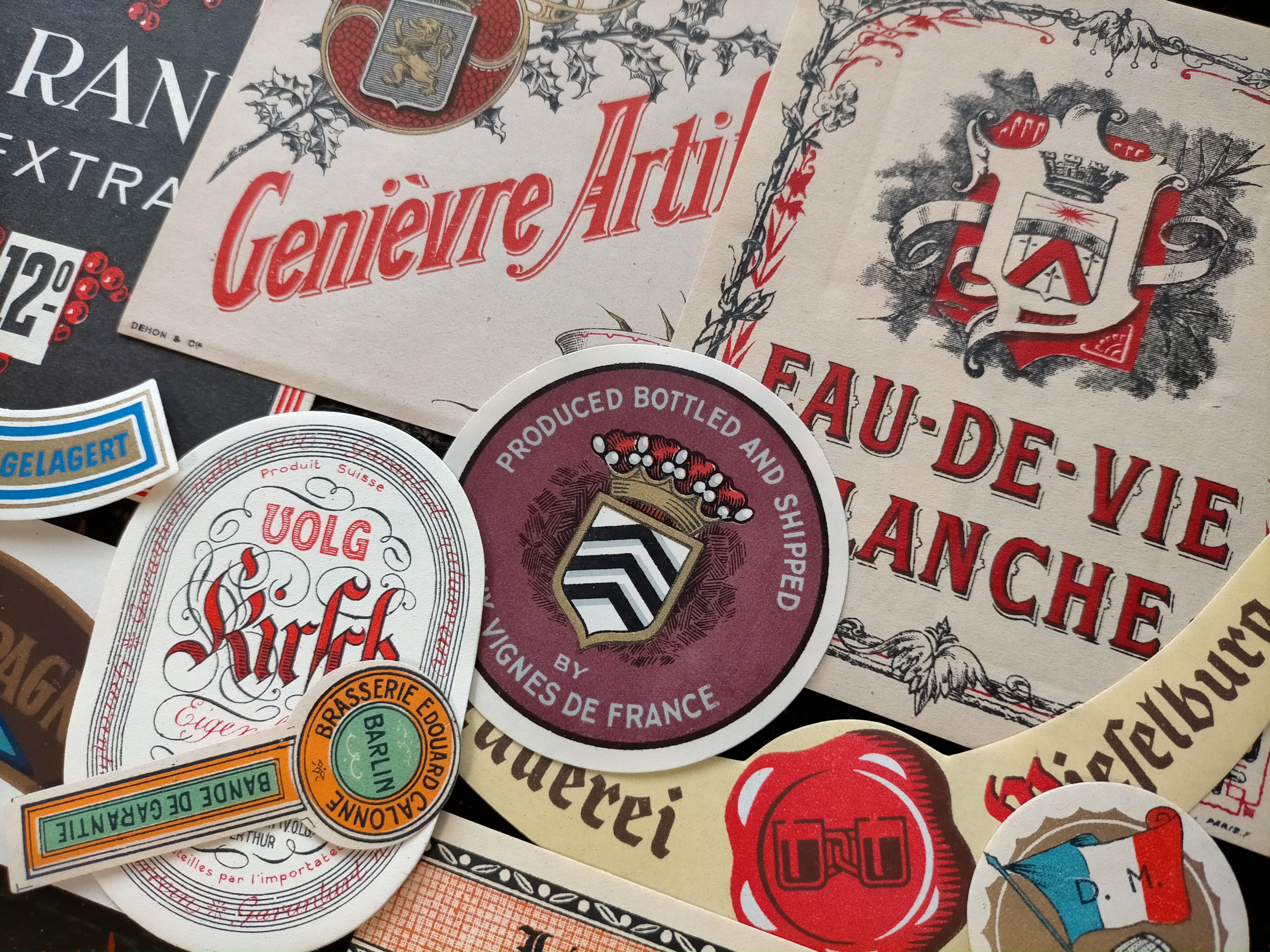 Vintageコラージュラベルセット【France】【Germany】ヴィンテージ、紙物、味紙