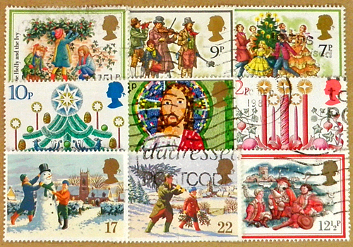 英国 Vintage 切手、イギリス、England、ビンテージ、古切手、ヴィンテージ、クリスマス、christmas、Xmas