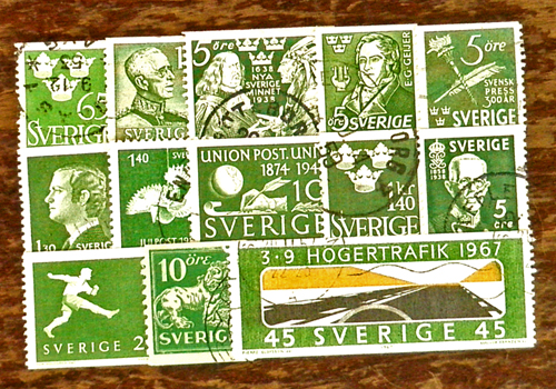スウェーデン Vintage 切手、Sweden、ビンテージ、古切手、ヴィンテージ