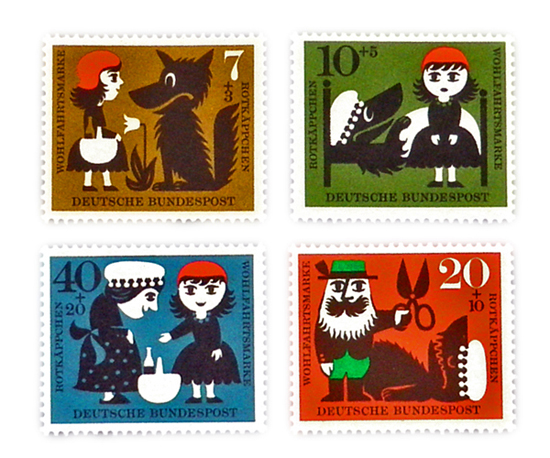 ドイツ童話切手【DAISY】グリム童話、シンデレラ、古切手、ヴィンテージ、アンティーク、赤ずきん、赤ずきんちゃん
