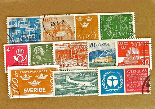 スウェーデン Vintage 切手、Sweden、ビンテージ、古切手、ヴィンテージ、アンティーク