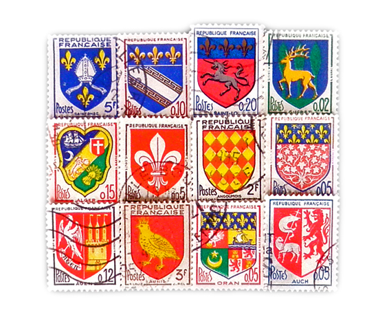 フランス古切手【DAISY】Vintage、古切手、ヴィンテージ、アンティーク、France、紋章