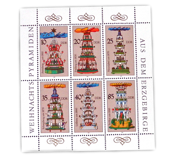 ドイツ未使用切手シート【DAISY】Vintage、古切手、ヴィンテージ、アンティーク、Germany、クリスマスピラミッド、キャンドル