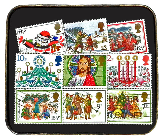 英国 Vintage 切手、イギリス、England、ビンテージ、古切手、ヴィンテージ、クリスマス、christmas、Xmas