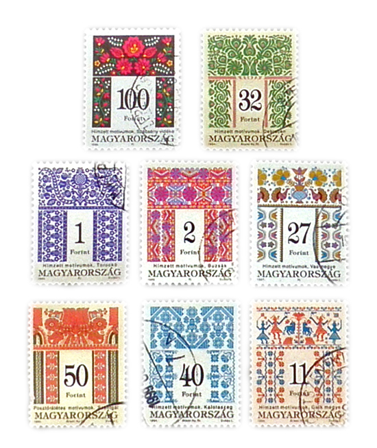 ハンガリーVintage 切手、ビンテージ、古切手、ヴィンテージ、刺繍